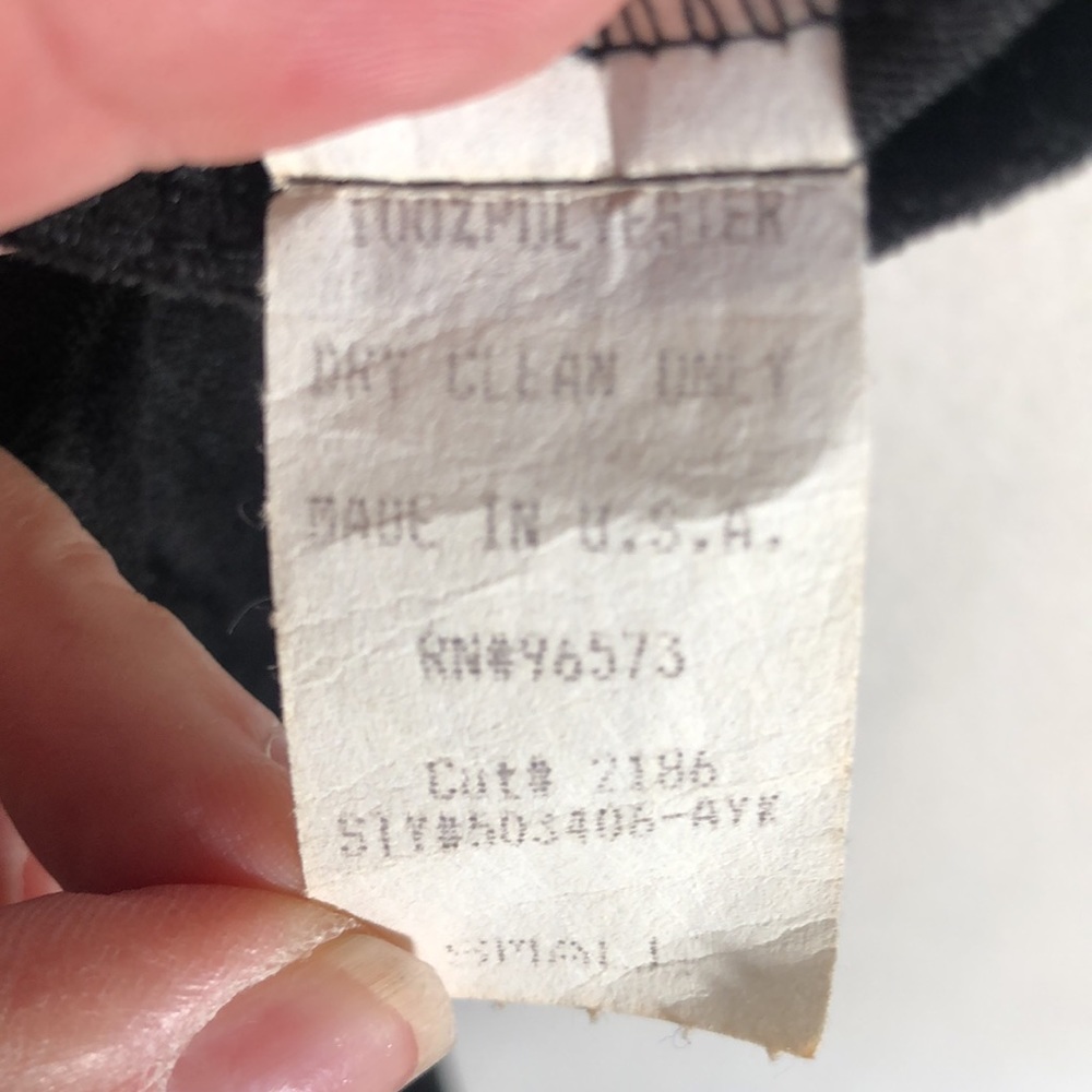 **SOLD* Aziz Black Halter Dress Decorative Studs. Low Back, V Bottom Hem. Size S - Picture 7 of 8